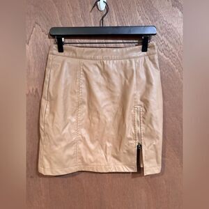 NWT Entro Brown Faux Leather Mini Skirt Size M